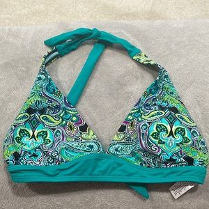 athleta paisley baiting suit halter top